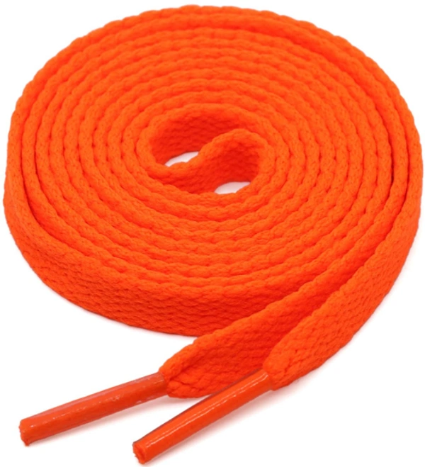 GRAH SANGRAH® 3 Pair (1 Pair Per Single Color) Flat Shoes lace for Athletic Running Sneakers Shoes Boot Strings (SL-319-330-332) - 120 cm, Red_Orange_Fluorescent 